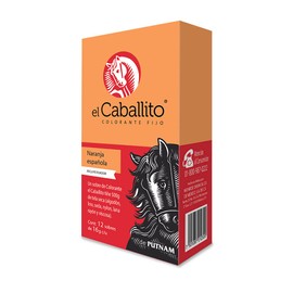 el Caballito Jeans, el único Colorante en Polvo para ropa color Naranja española ¡Revive y cambia el color de tu prenda favorita! Cajilla con 12 sobres de 16g c/u