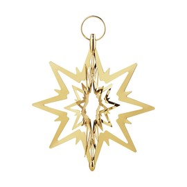 Georg Jensen Top Star - Gold plattiert Messing mit rotem Band - klein