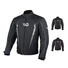 WD Motorcycle Jacket Men 600D Cordura Fabric - Weather Resistant Riding Jacket