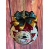 J&L Designs Quilted Christmas Ornament With Santa & Snowman Handmade