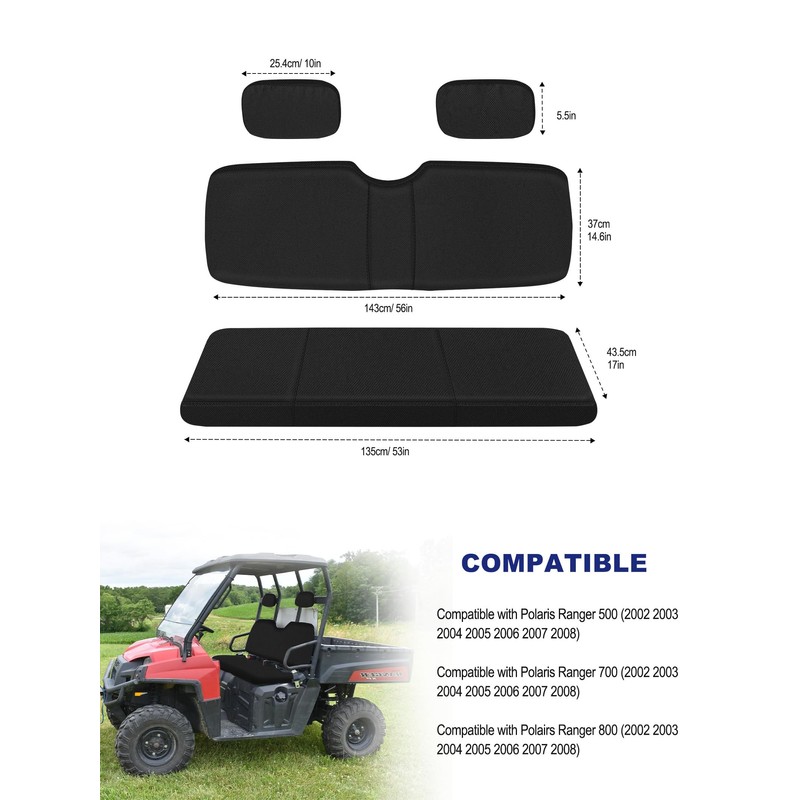 ZIDIYORUO Ranger Seat Covers, Full Wrap UTV Seat Protection Set