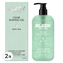 Dorco Slick Motion Clear Shaving Gel Frosted Aloe, 2 units, 300ml / 도루코 슬릭 모션 클리어 쉐이빙 젤 프로스트 알로에, 2개, 300ml