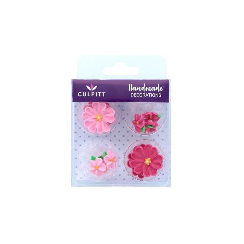 Pink Daisy Collection Sugar Decorations - 14 Pack