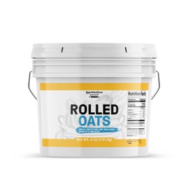 Unpretentious Rolled Oats, 1 Gallon Bucket, Old Fashioned Oats, Good Source of Iron (4 Pounds)