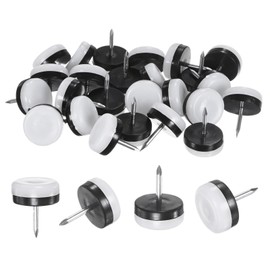 M METERXITY 24-Pack Furniture Sliders, 0.9" Nail-on Chair Leg Protectors for Hardwood Floors/Table/Chair/Wooden Floors, Furniture Glides [White]