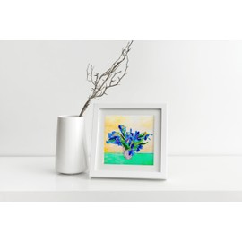 Van Gogh's Irises (1890) Quilling Art Greeting Card,Design Greeting Card for Birthday, Valentine's Day, Get Well, All Occasion. Framable Artwork for Art Lovers