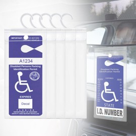 BEMAXYE Handicap Placard Holder - Disabled Parking Permit Protector Cover for Car, Wheelchair, Scooter, 10.6" x 5" (10)