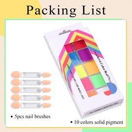 Fcozpjk Neon Phosphor Pigment Powder Set 10 Colors Solid Neon Pigment Powder for Nails Fluorescent Nail Glitter Aura Nail Powder Summer Nail Decoration Ombre Gradient Rub Dust Manicure Glitter