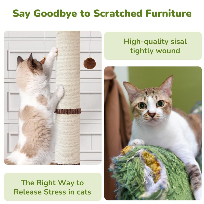 Woochpet 34inches Tall Cat Scratching Post with Cat Ball Track