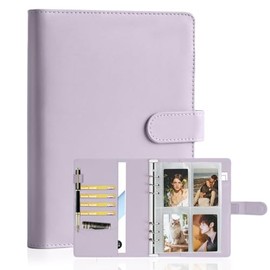 Carpeta para Tarjetas Fotográficas A5, Álbum de 6 Anillos con 200 Ranuras | Cubierta de PU, Cierre Magnético de Hebilla, Coleccionista de Tarjetas de 
