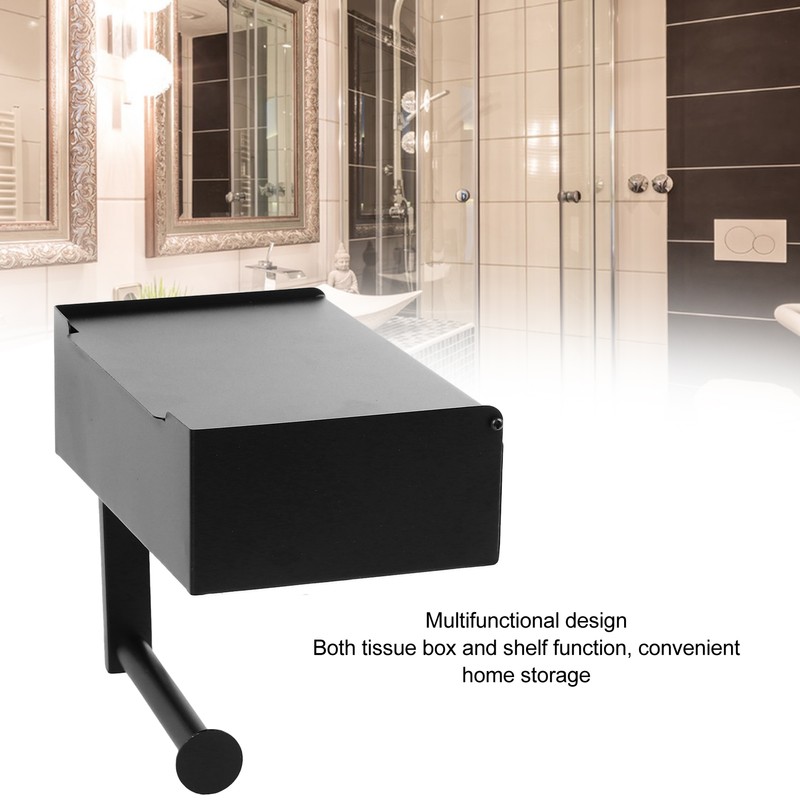 Toilet Tissue Holder Box Stainless Steel Black Wall Mounted Toilet