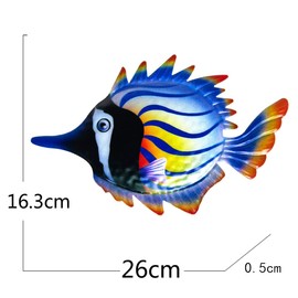 Hopbucan 4Pcs Metal Fish Garden Crafts Wall Decor Iron Art Office Porch Bedroom Balcony Hanging Ornaments Indoor Outdoor Decor