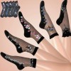 Medias De Malla De Nylon Transparentes, Calcetines Ultra