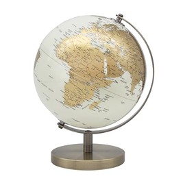 The Leonardo Collection Globe Cream & Gold 15cm For Home & Office | World Map Globe For Kids And World Globes For Adults | Globes of Earth For Knowledge & Decoration | Ideal Map of The World For All