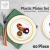 Crystal Ridge Tableware 60-Piece Plastic Plates Set Premium 30 Dinner