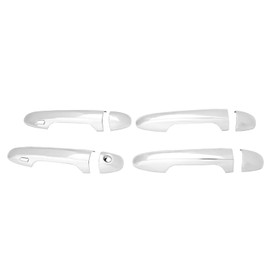 IKON MOTORSPORTS Chrome Door Handle Covers, Compatible with 2016-2023 Toyota Tacoma Double Cab, Front Driver & Passenger Side W/Smart Key Hole, 8 PCS