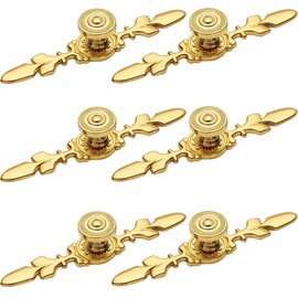 Csirnto Cabinet Knobs, Cupboard Handles, Gold, Pack of 6, Golden Cabinet Knobs, Furniture Gold Door Handles, Gold Drawer Knobs, Vintage Style Pull Handle, Cabinet Drawers Knob with Screws