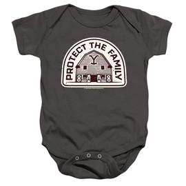 Popfunk Yellowstone Protect The Family Dutton Barn Unisex Infant Snap Suit for Baby, 6 Months, Charcoal
