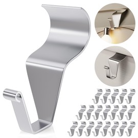 Amuille 20 Pack Vinyl Siding Hooks, No Hole Siding Hanging Hangers, Heavy-Duty Stainless Steel Vinyl Siding Hanger, Reusable Siding Clips for Hanging Holiday Decorations, Plaques, String Light