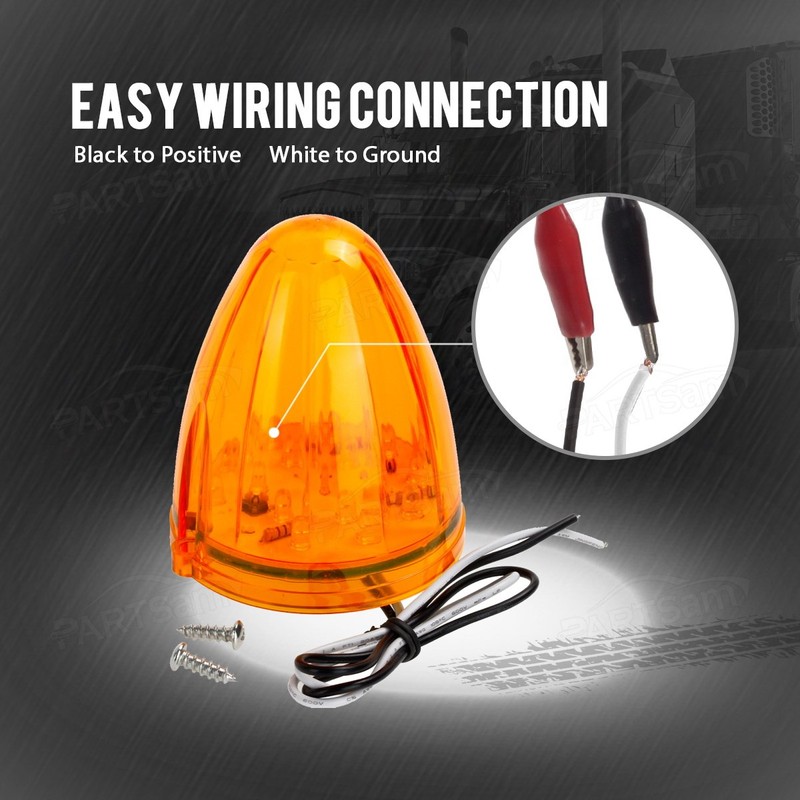 Partsam 5PCS 17LED Amber Cab Marker Top Roof Running Light