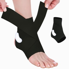 Ankle Support, Fixed [Ultra Thin / Band Pressure] Ankle Supporter for Sports, Thin Foot Support, Achilles Tendon Support, Breathable, Running, Commuting, Standing, Everyday Use, Unisex, Black, M