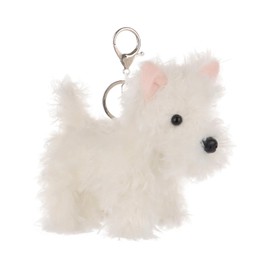Apricot Lamb Cute West Highland Dog Keychain, Soft Stuffed Plush Keychain Toys for Kids’ Backpack, Purse, 5.2 Inches