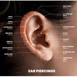 Body Jewelry 2 Silver 18g 3/8 Horseshoe Surgical Steel 316L Universal Body Jewelry Daith Gift