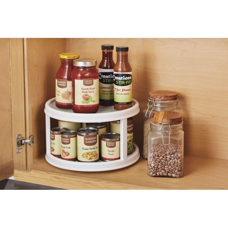 Copco Non-Skid 2 Tier Turntable, 12 inch, Cream