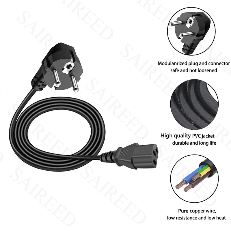 AC Power Cord Power Cable 3-Pin Replacement for Bugera V5