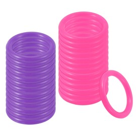 PATIKIL 2" Plastic Ring-Toss Rings for Bottles, 100 Pack Carnival Rings Plastic Hoops for Speed and Agility Practice Outdoor Party Favor, Pink/Purple
