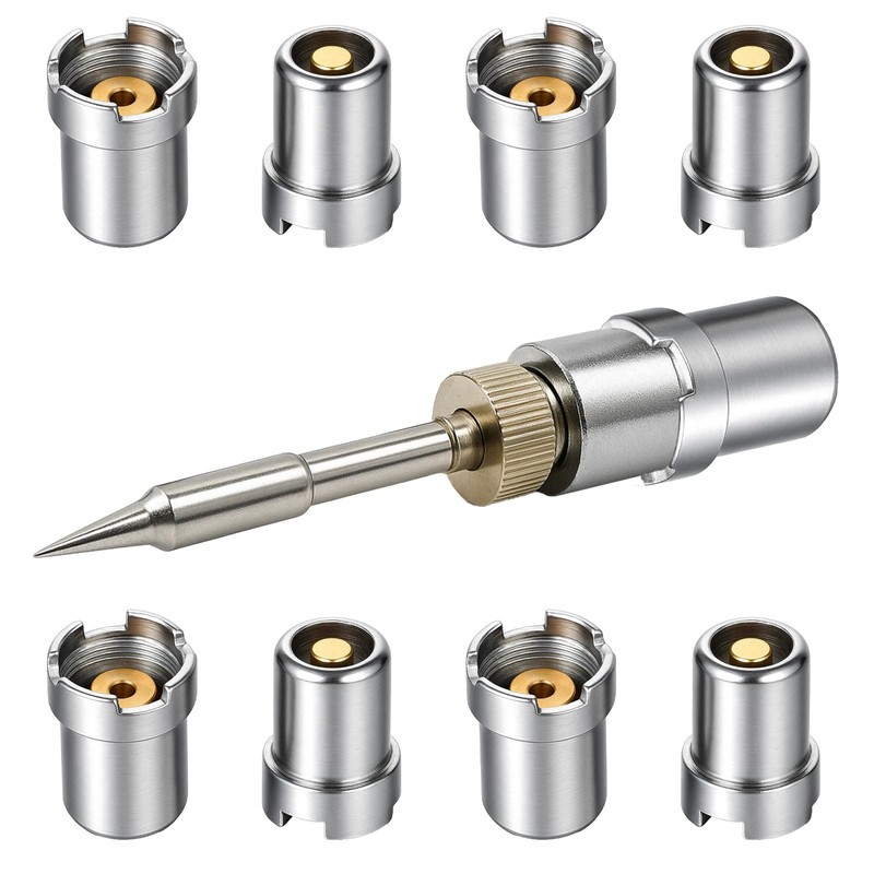 Giantree 8 Pcs Gilding Magnetic Threaded Soldering Iron Ring Adapter