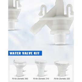 RV Toilet Valve 385311641, RV Toilet Ball Seal 385311658, RV Toilet Marine Toilet Camper Toilet Water Valve Replacement Kit Fit for Sealand and Dometic Toilets Series 300 310 320, 2PCS