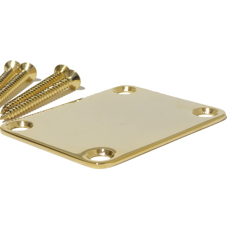 Guitar neck joint plate 51mm x 64mm in gold including