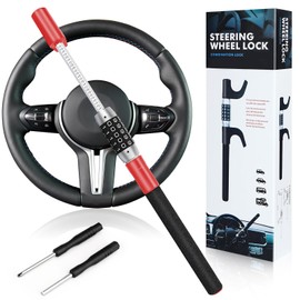 5DigitCombinationCarSteeringWheelLock,LAMAPasswordCodeSteeringLock,RetractableKeylessHeavyDutySteeringWheelLock,UniversalAnti-TheftCarSteeringFitforCars,Trucks,Vans,SUVs