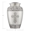 Reminded Adult Cremation Memorial Urn for Human Ashes, Pewter Etched