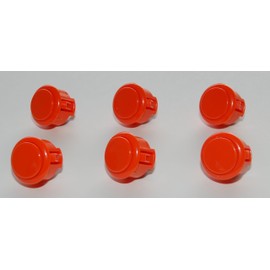 6 pc Set of Orange Sanwa Push Buttons OBSF-30-O