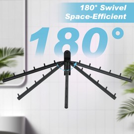 Alise Wall Mounted Drying Rack,Swivel Clothes Drying Rack Stainless Steel,Space Saving Clothes Hanger Rack,Heavty Duty Clothes Wall Drying Rack for Laundry Closet Bedroom/Bathroom,Matte Black