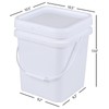 AnnkkyUS 4-Pack 4.8 Gallon Square Bucket with Lid, Plastic Bucket