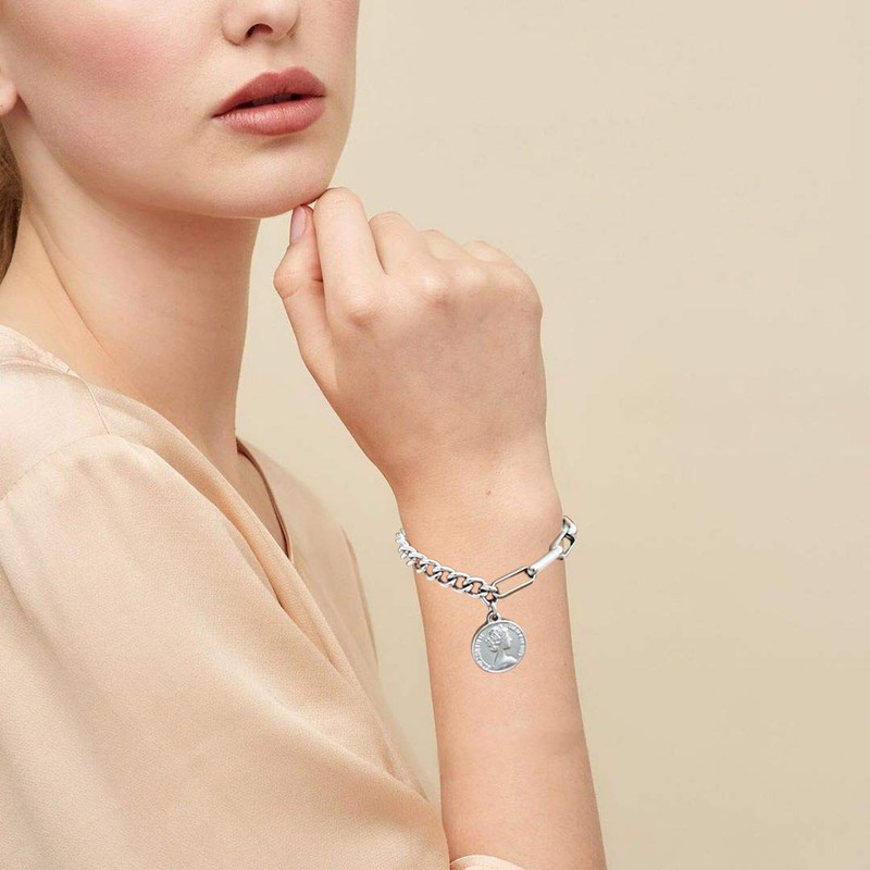 MOMOL - Collar de cadena de eslabones de acero inoxidable