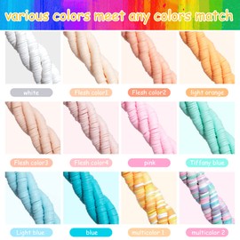 RUBY Heishi Beads, 6 mm, Clay Bead Set for Threading, 12 x 40 cm, for Chokers, Necklaces, Bracelets, Earrings, Jewellery Making, DIY, Adults, Children, Mixed Colours, 4,200 Pieces (D)