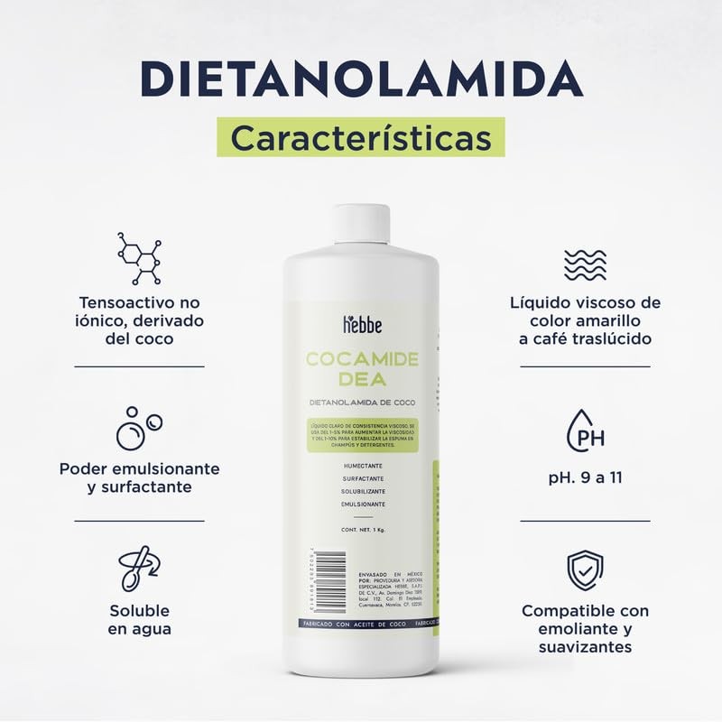 Hebbe - Dietanolamida de Ácidos Grasos de Coco, Emulsionante y