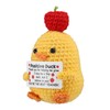 Positive Duck, Crocheted Duck with Apple Embellishment on Top Emotional