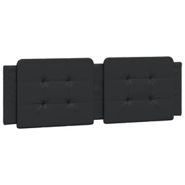 vidaXL Black Faux Leather Headboard Cushion - Wall Hanging Upholstered Pillow, Foam-Filled Support, Easy Zip Installation for Bedroom Comfort