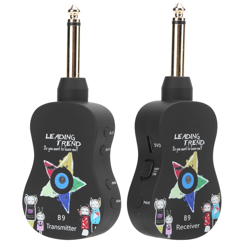 Guitar Wireless System Transmitter Receiver Electronic Pickup Reverb Treble Bass