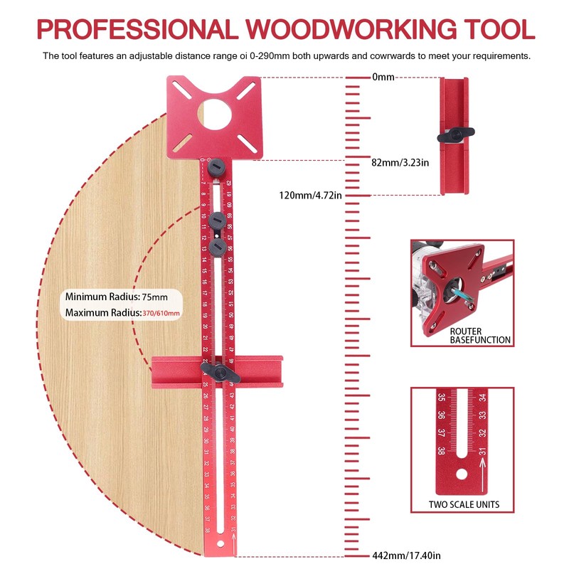 TRUTOPWAY 4 in 1 Router Milling Groove Bracket, Router Circle