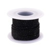 PandaHall 10 Yards Crystal Rhinestone Cup Chains 2mm Black Trimming
