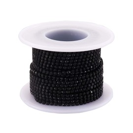 PandaHall 10 Yards Crystal Rhinestone Cup Chains 2mm Black Trimming Claw Chain Brass Rhinestone Strass Chains for Wedding Supplies DIY Sewing Craft Jewelry Making