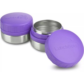 LunchBots 4oz Rounds Leak Proof Stainless Steel Container Jar (2PK) - Purple