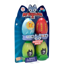 Pet Simulator X - 4 Mystery Figures Eggs - Ages 6 and up - Video Game Characters - Lansay