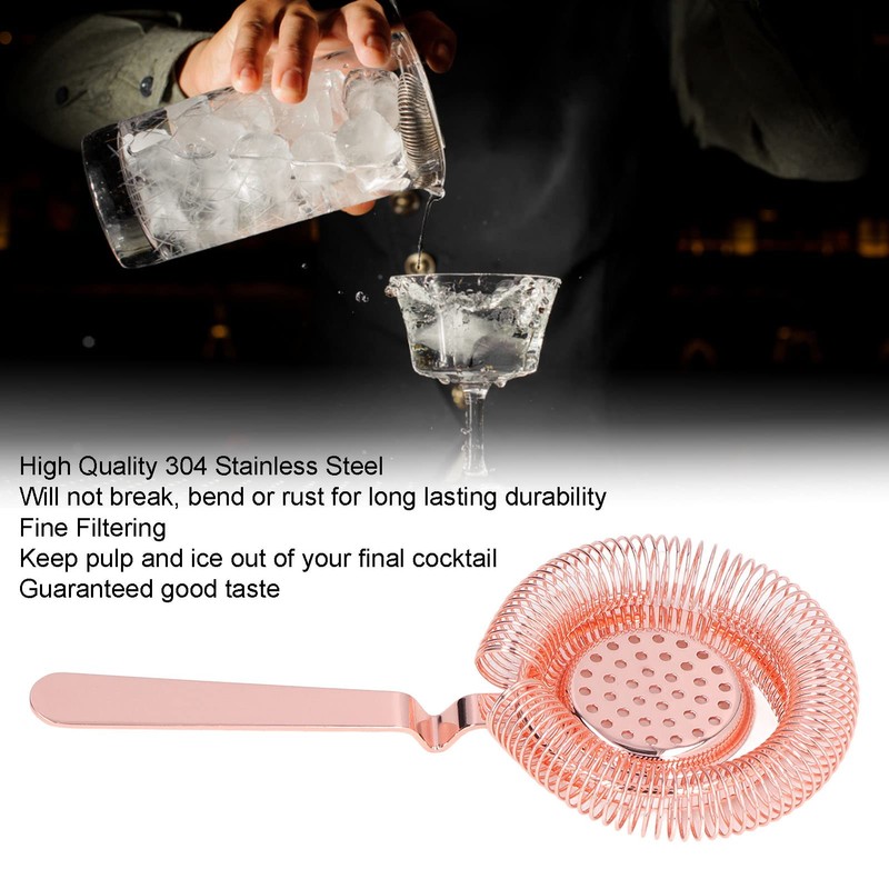 Bar Strainer, Stainless Steel Cocktail Strainer Hawthorne Strainer with Removable